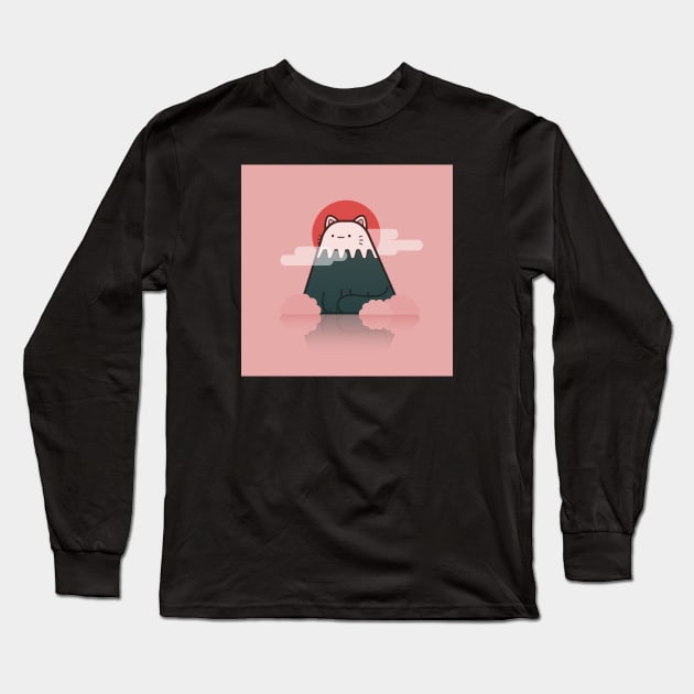 Mt. Fuji Cat Long Sleeve T-Shirt by Everything A Cat